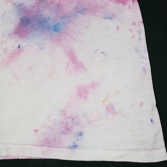 CUSTOM Tie Dye Upcycled Shortsleeve Shirt Mens XL Revolution Pink Purple - Picture 8 of 10